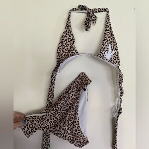 PLAYBOY White and Leopard Print Swimwear